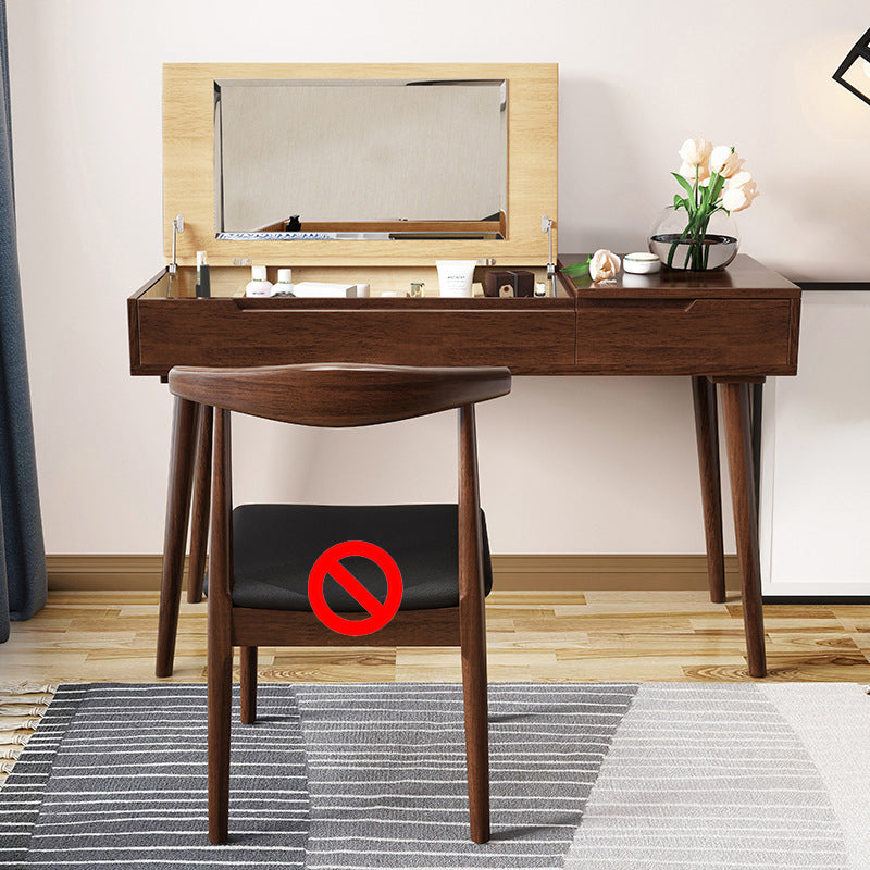 29.5" H Flip-top Vanity Set Desk Vanity with Mirror and Drawer