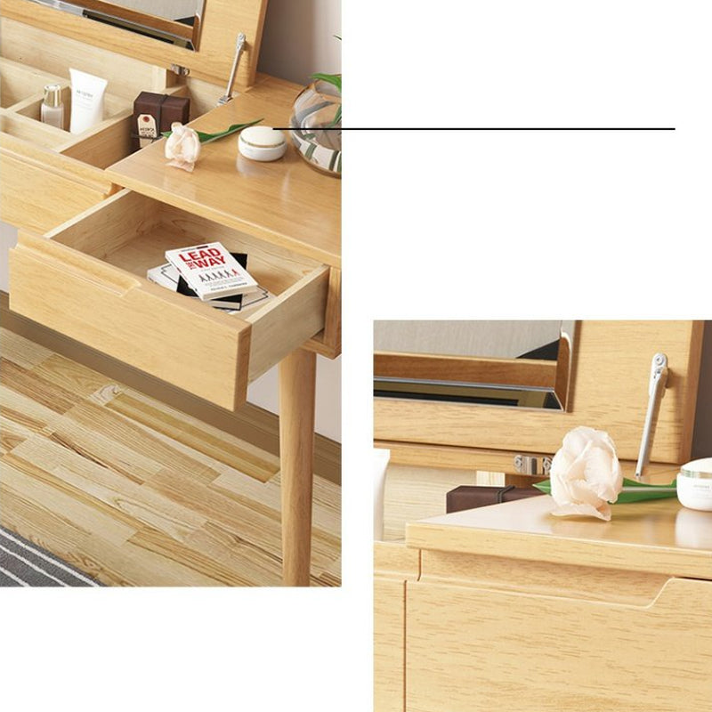 29.5" H Flip-top Vanity Set Desk Vanity with Mirror and Drawer