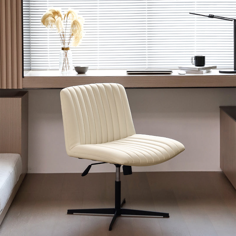 Office Swivel Lounge Chair Armless Solid Color Chair with Cushion