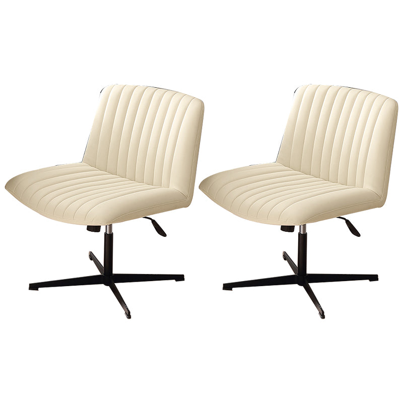 Office Swivel Lounge Chair Armless Solid Color Chair with Cushion