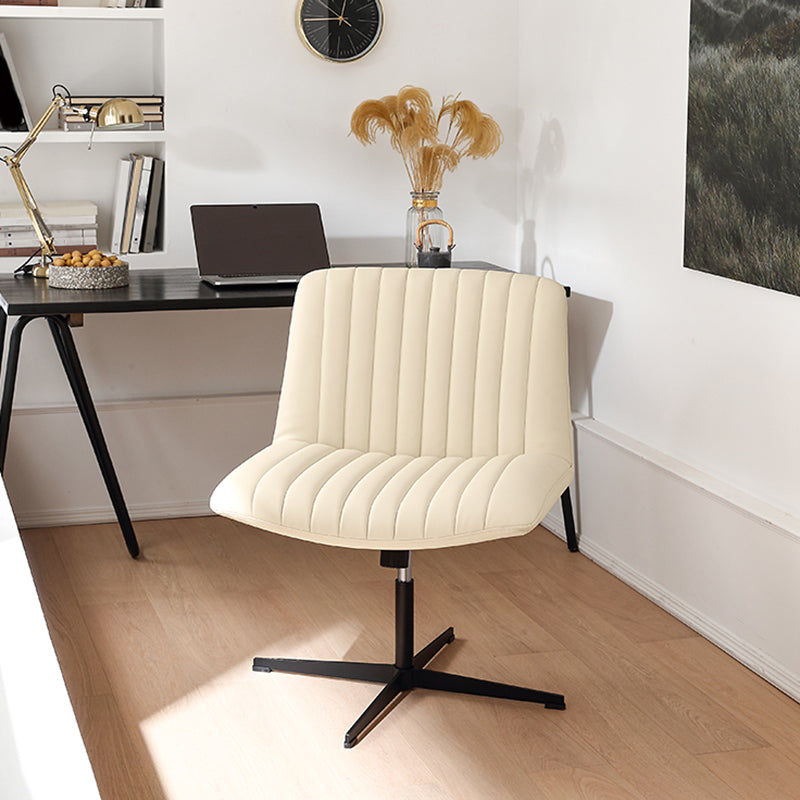 Office Swivel Lounge Chair Armless Solid Color Chair with Cushion