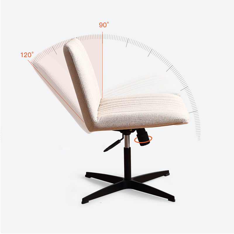 Office Swivel Lounge Chair Armless Solid Color Chair with Cushion