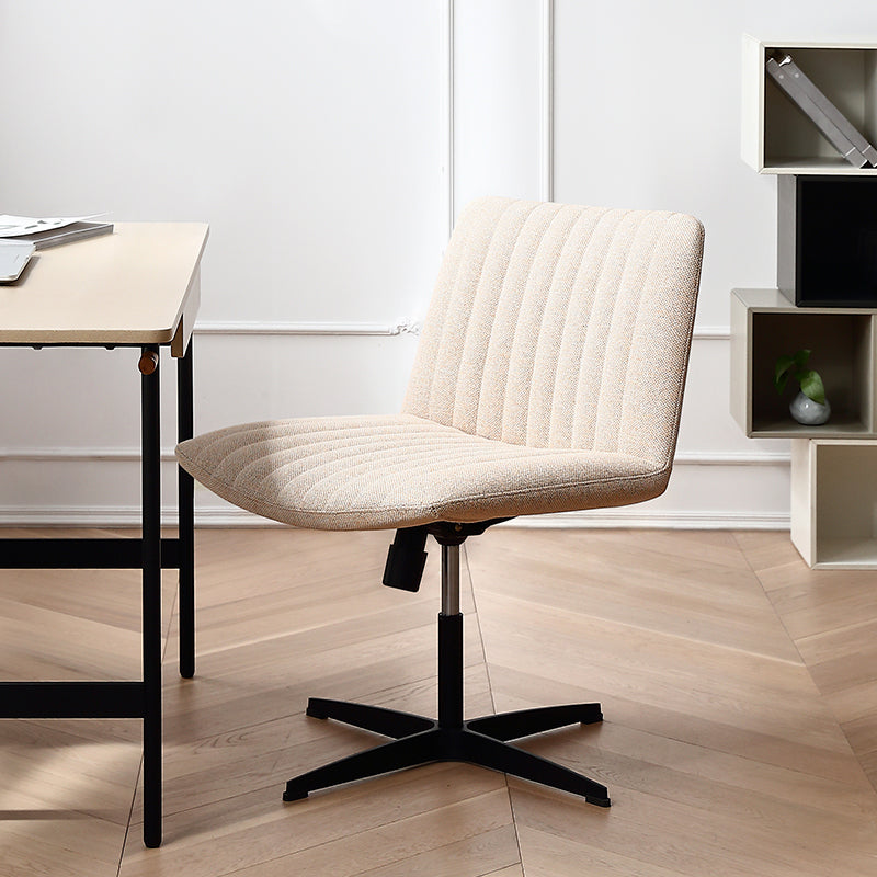 Office Swivel Lounge Chair Armless Solid Color Chair with Cushion