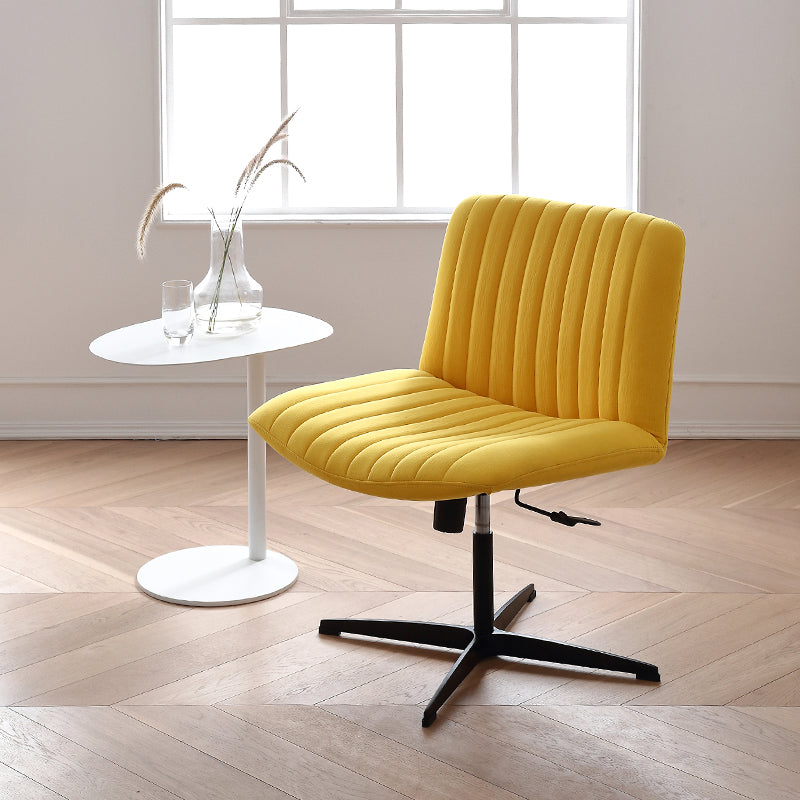 Office Swivel Lounge Chair Armless Solid Color Chair with Cushion