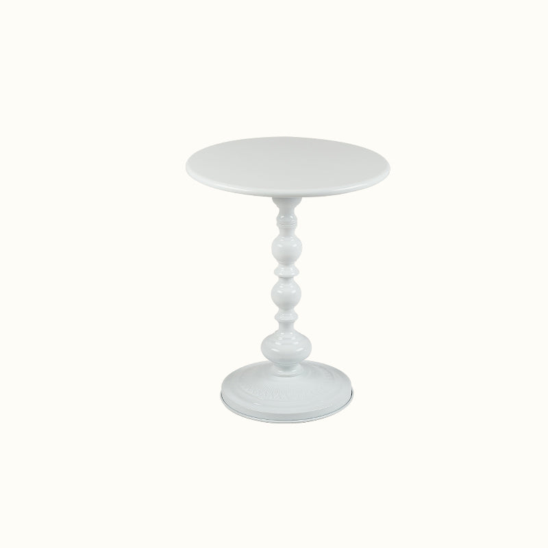 Modernistic Metal Round Side End Table 20.5" Tall Pedestal End Table