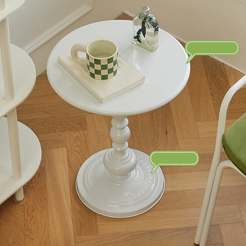 Modernistic Metal Round Side End Table 20.5" Tall Pedestal End Table
