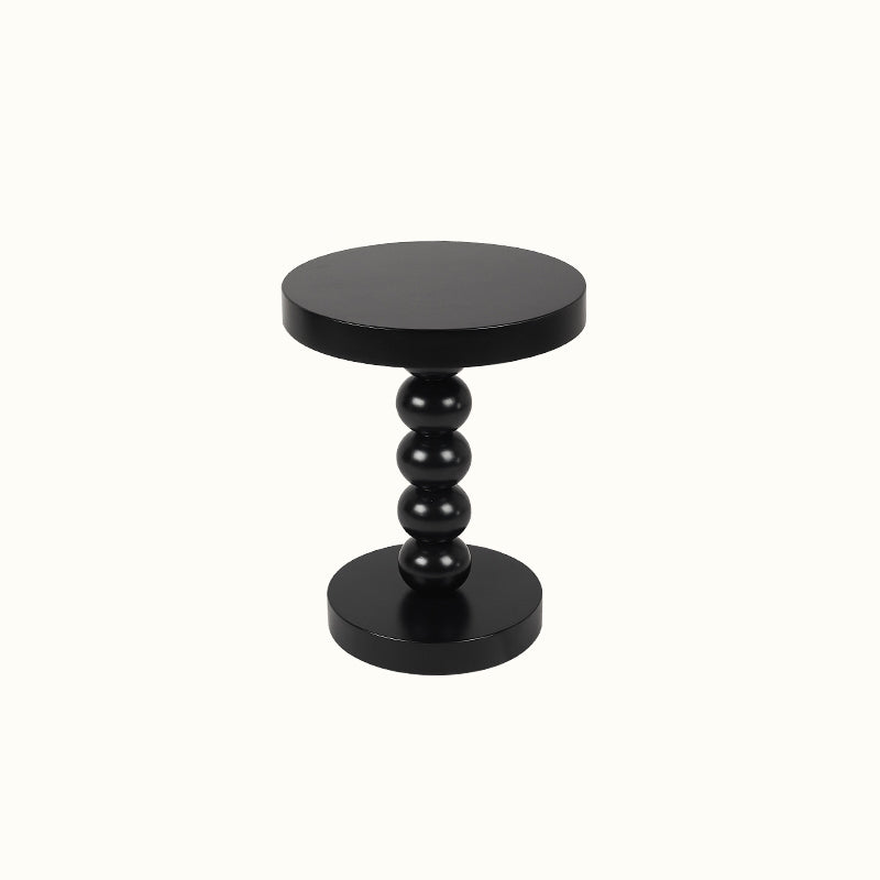 Round Solid Wood Side Table Scandinavian 20" Tall Pedestal End Table