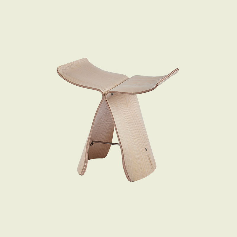 15.7" Tall Trestle End Table Scandinavian Solid Wood Side Table