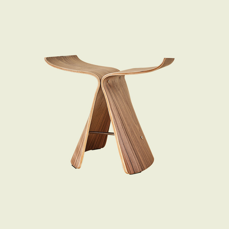 15.7" Tall Trestle End Table Scandinavian Solid Wood Side Table