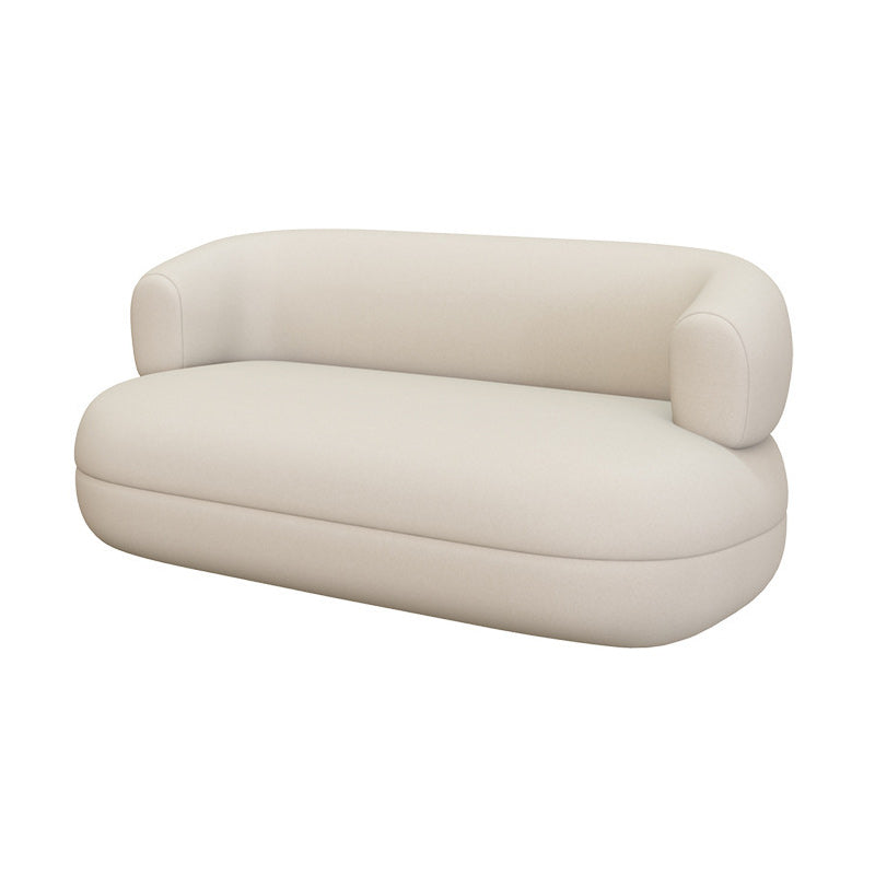 Contemporary Faux Leather Tuxedo Arm Curved Sofa for Living Room