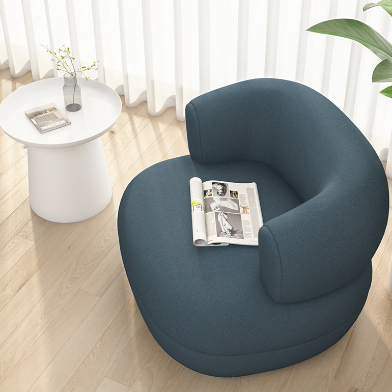 Contemporary Faux Leather Tuxedo Arm Curved Sofa for Living Room