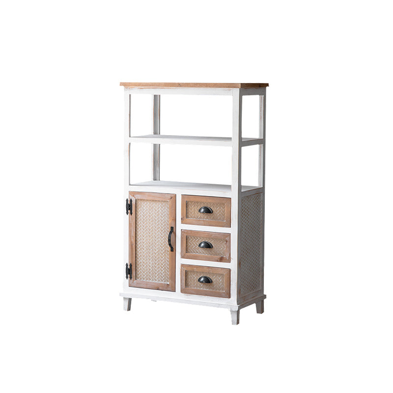 Distressed Wood 1 - Door Accent Cabinet Industrial Shelves Included Cabinet with Drawers