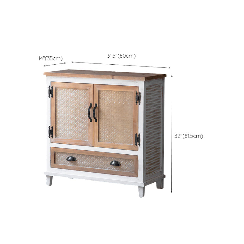 Distressed Wood 1 - Door Accent Cabinet Industrial Shelves Included Cabinet with Drawers