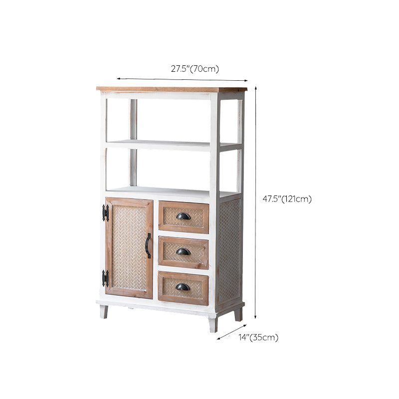 Distressed Wood 1 - Door Accent Cabinet Industrial Shelves Included Cabinet with Drawers