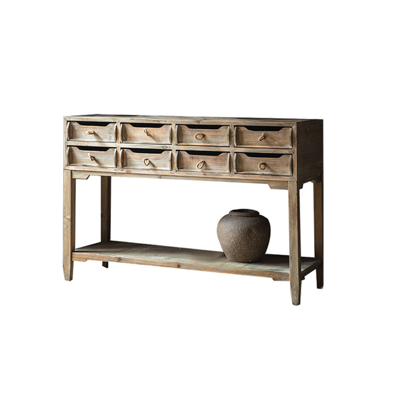 Industrial Distressed Wood Accent Cabinet in Brown with Drawers