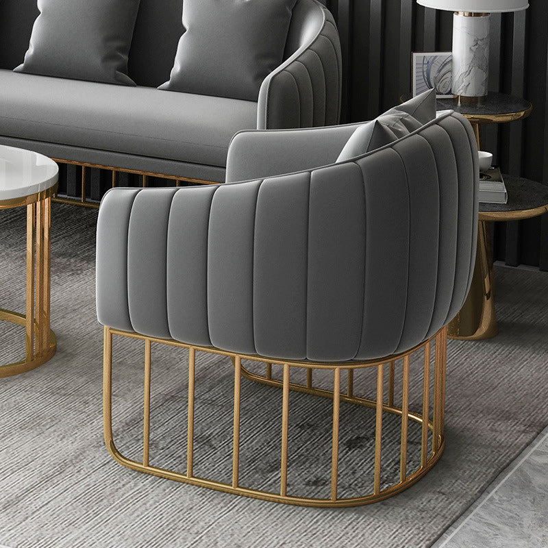 Contemporary Blue/Gray Sofa with Tuxedo Arm and Pillows for Apartment