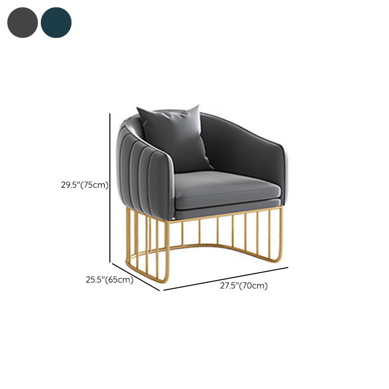 Contemporary Blue/Gray Sofa with Tuxedo Arm and Pillows for Apartment