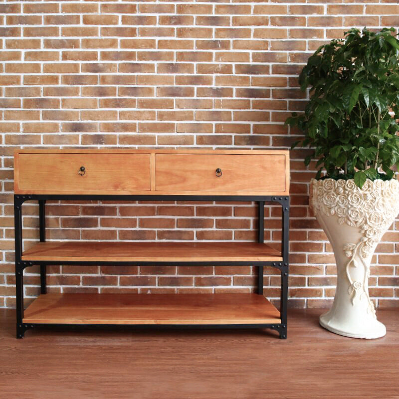 33.5" Tall Wood 2 - Drawer Chest Modern 3 Tier Storage Cabinet