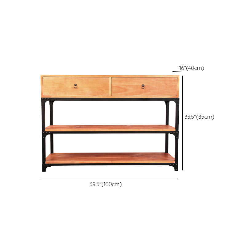 33.5" Tall Wood 2 - Drawer Chest Modern 3 Tier Storage Cabinet