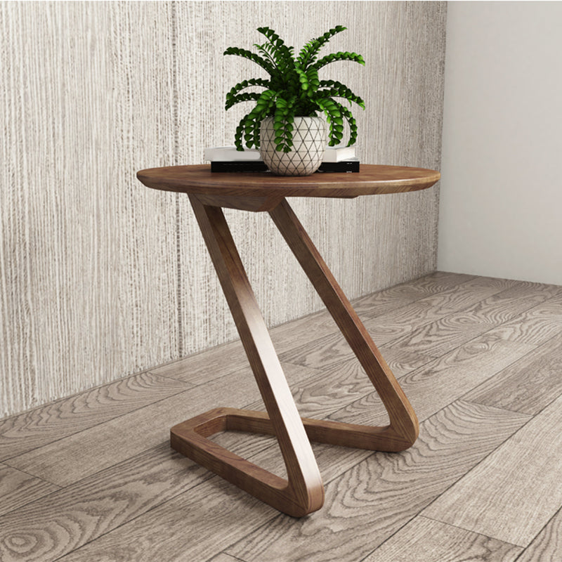 Side Table Solid Wood Abstract Round Scandinavian Living Room End Table