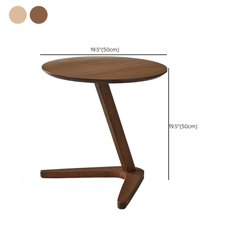 Scandinavian Solid Wood End Table Abstract Round Living Room Side Table