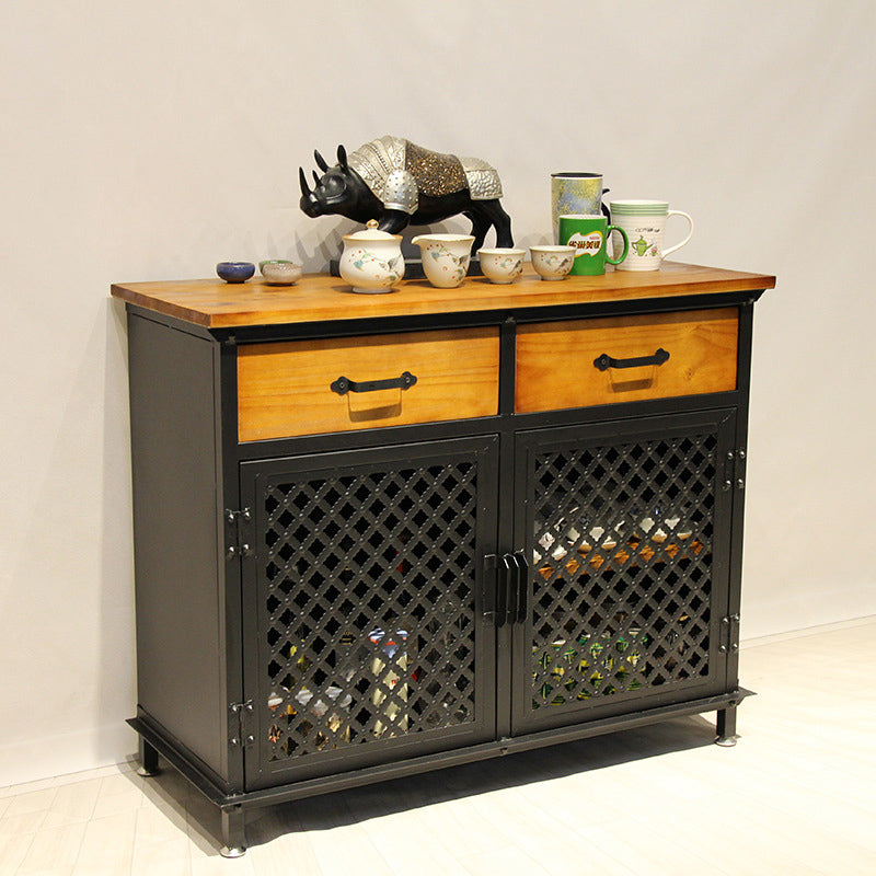 2 - Drawer 31.5" Tall Chest Metal & Wood 2 - Door Storage Cabinet