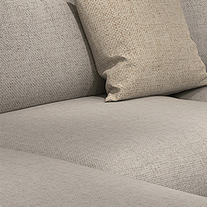 Tufted Back Sectional with Bolster Pillows Sqaure Arm Sectional