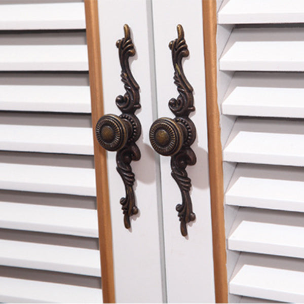 47.2" Tall 2/3 - Door Hand Painted Accent Cabinet with Drawers - Wood