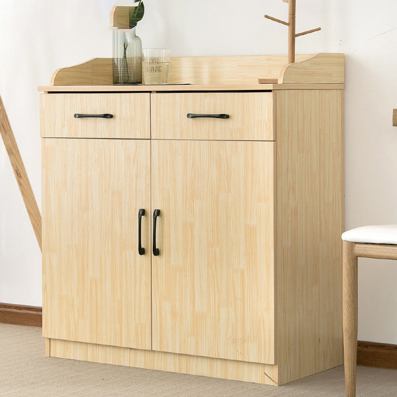 35.4" Tall 2 - Door and 2 - Drawer Accent Cabinet Faux Wood Storage Cabinet