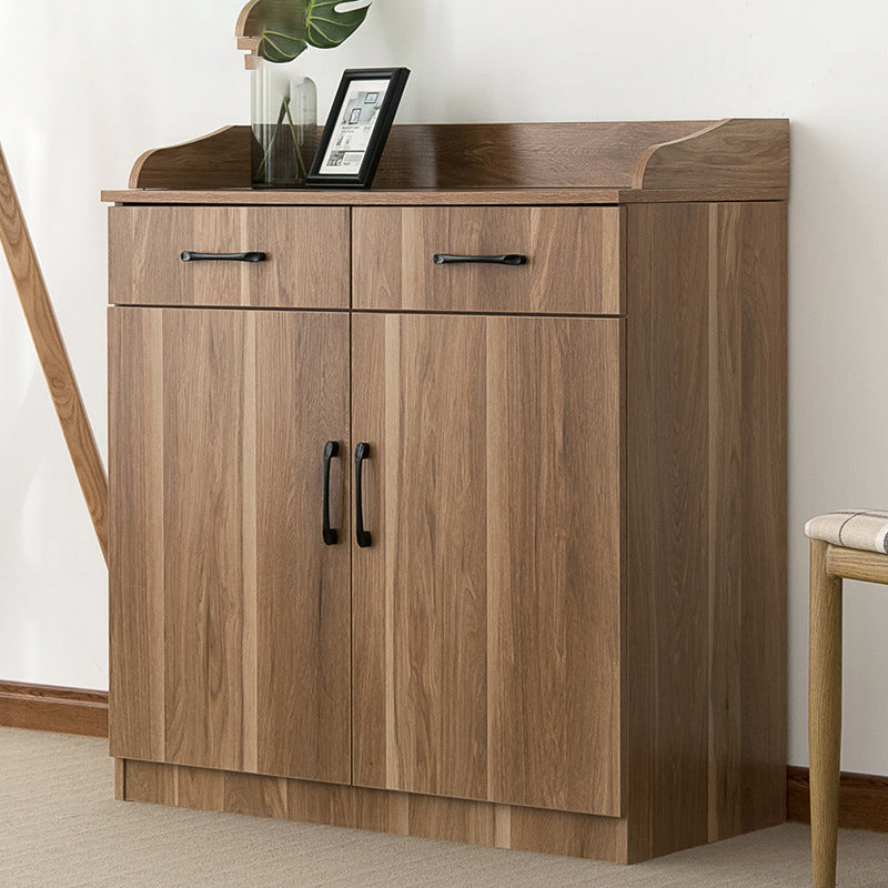 35.4" Tall 2 - Door and 2 - Drawer Accent Cabinet Faux Wood Storage Cabinet