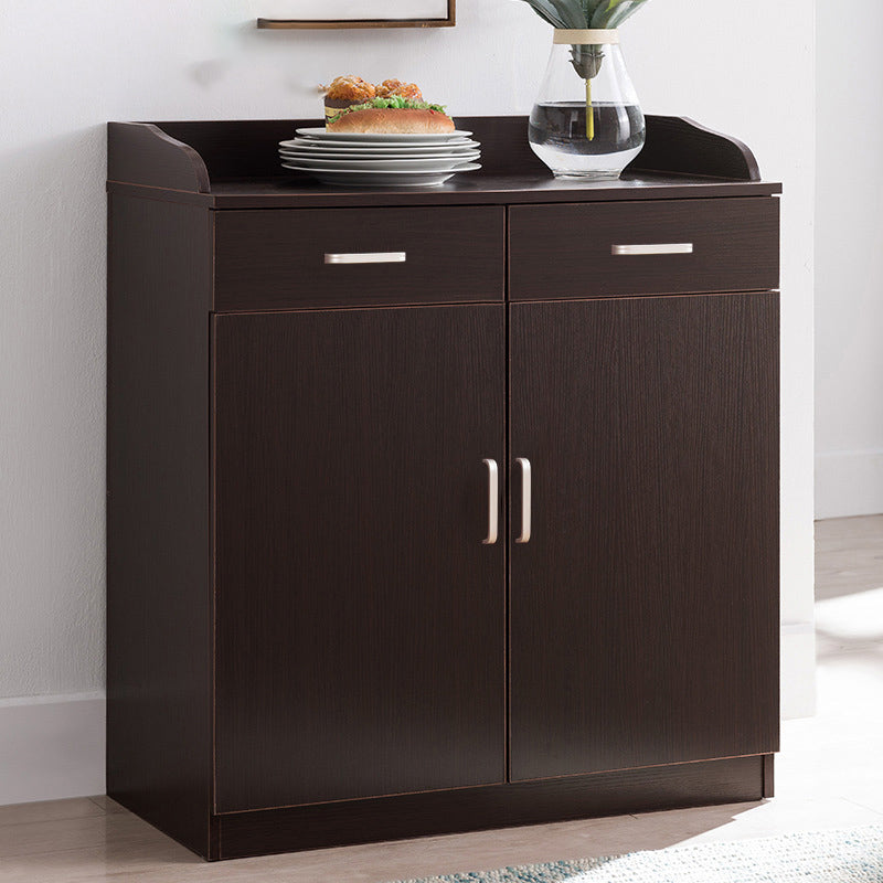 35.4" Tall 2 - Door and 2 - Drawer Accent Cabinet Faux Wood Storage Cabinet