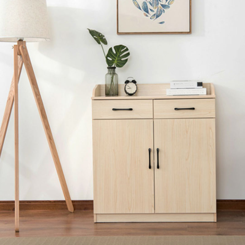 35.4" Tall 2 - Door and 2 - Drawer Accent Cabinet Faux Wood Storage Cabinet