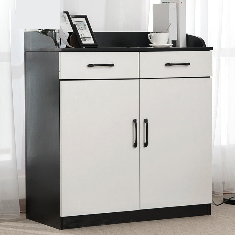 35.4" Tall 2 - Door and 2 - Drawer Accent Cabinet Faux Wood Storage Cabinet