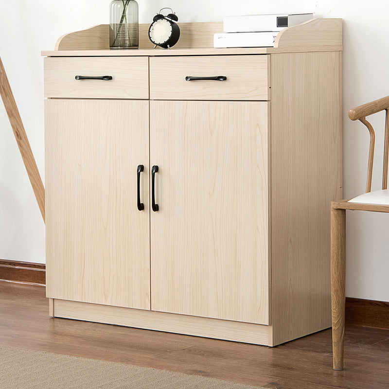 35.4" Tall 2 - Door and 2 - Drawer Accent Cabinet Faux Wood Storage Cabinet