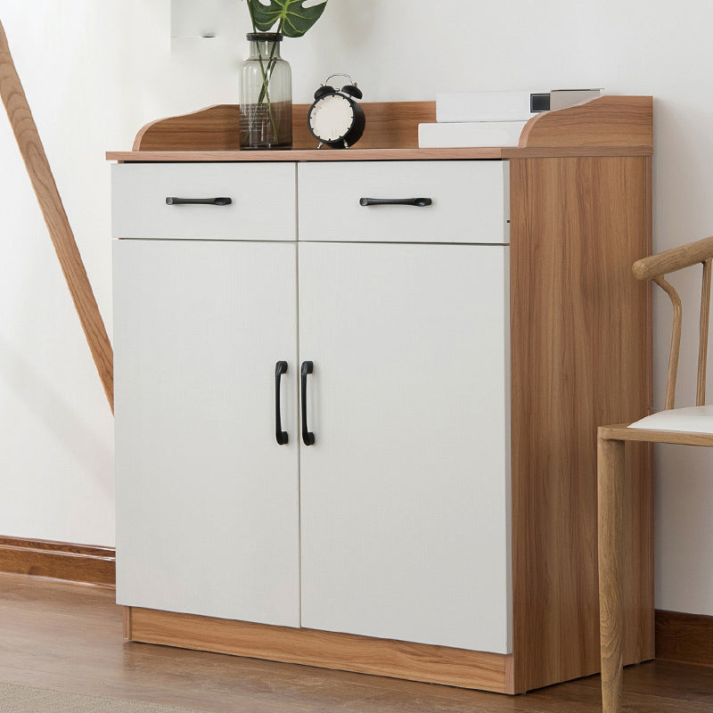 35.4" Tall 2 - Door and 2 - Drawer Accent Cabinet Faux Wood Storage Cabinet