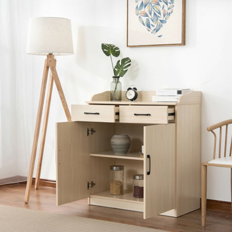 35.4" Tall 2 - Door and 2 - Drawer Accent Cabinet Faux Wood Storage Cabinet