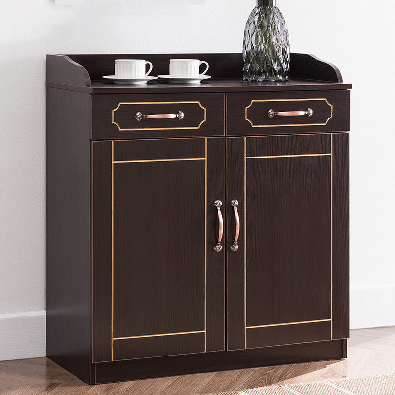 35.4" Tall 2 - Door and 2 - Drawer Accent Cabinet Faux Wood Storage Cabinet