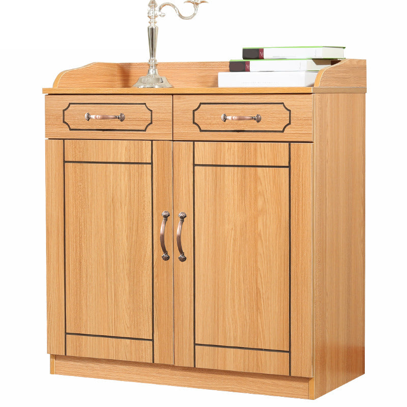 35.4" Tall 2 - Door and 2 - Drawer Accent Cabinet Faux Wood Storage Cabinet