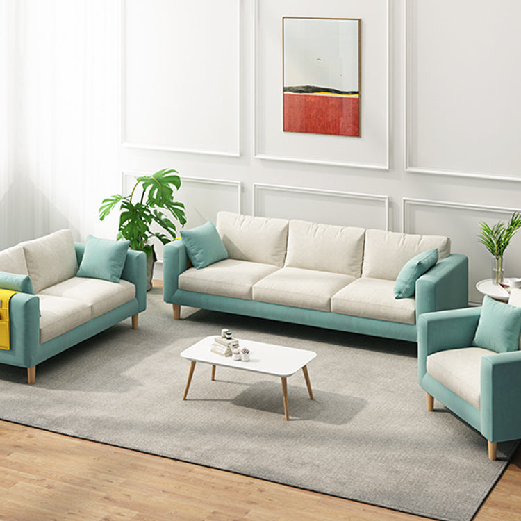 Contemporary 29.5" H 3- Seater Square Arm Sofa for Living Room
