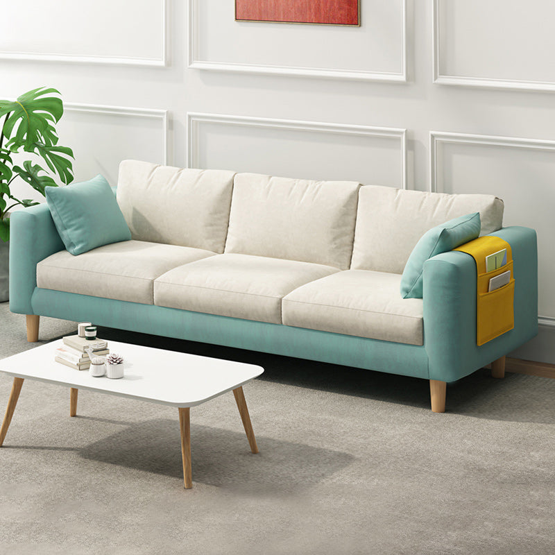 Contemporary 29.5" H 3- Seater Square Arm Sofa for Living Room