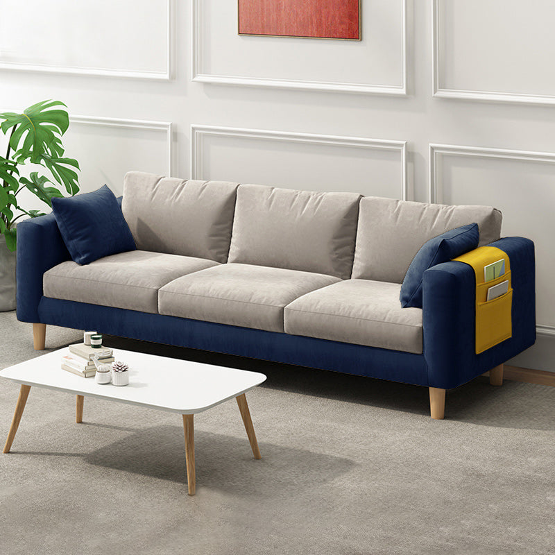 Contemporary 29.5" H 3- Seater Square Arm Sofa for Living Room