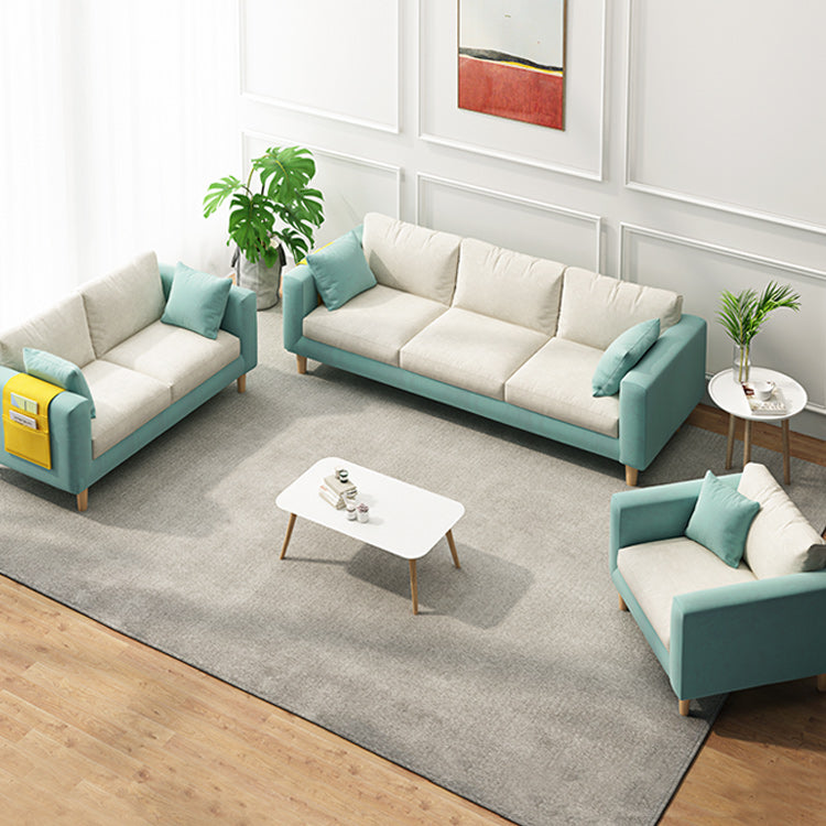 Contemporary 29.5" H 3- Seater Square Arm Sofa for Living Room