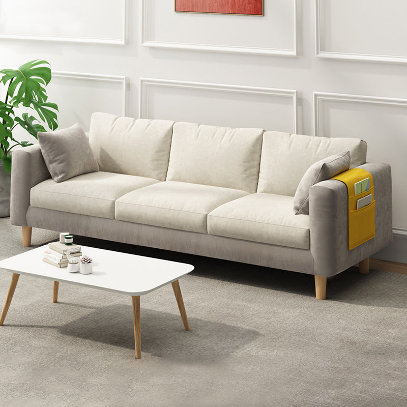 Contemporary 29.5" H 3- Seater Square Arm Sofa for Living Room