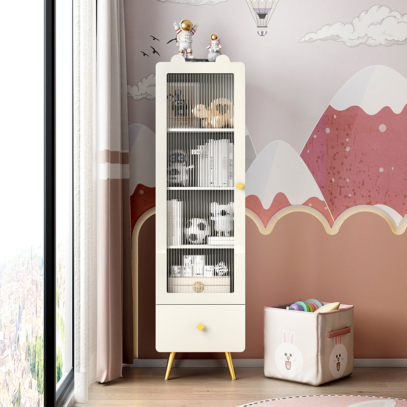 Contemporary Bookcase Closed Back Vertical Shelf Bookcase with Drawer Storage