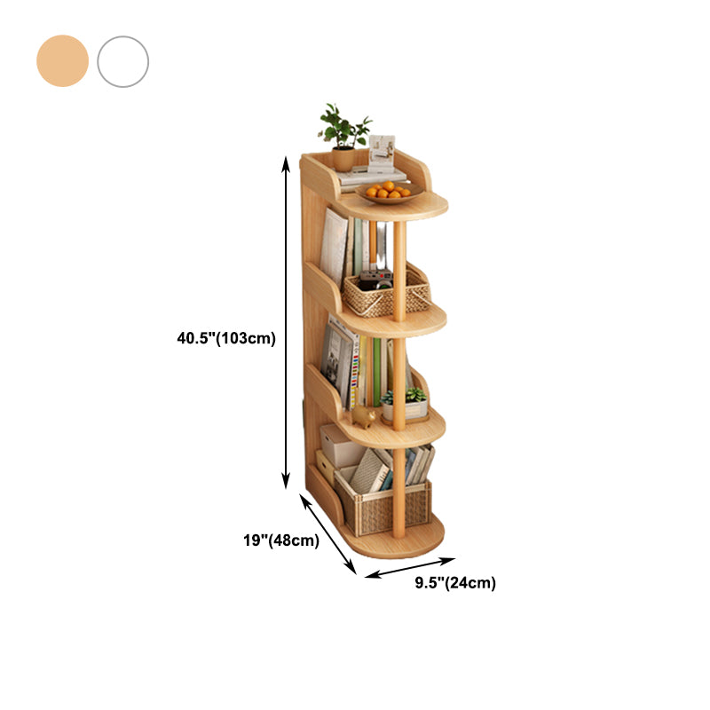Modern Closed Back Book Shelf Wooden Bookcase for Living Room