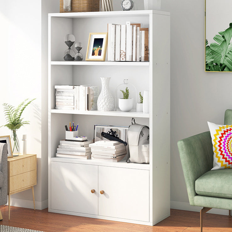 Closed Back Engineered Wood Shelf Bookcase Floor Contemporary Bookshelf with Shelves