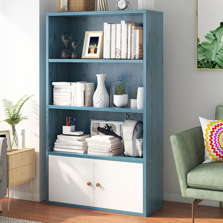 Closed Back Engineered Wood Shelf Bookcase Floor Contemporary Bookshelf with Shelves