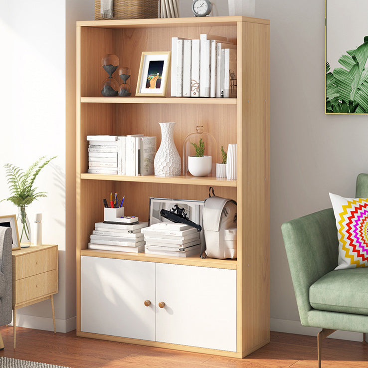 Closed Back Engineered Wood Shelf Bookcase Floor Contemporary Bookshelf with Shelves