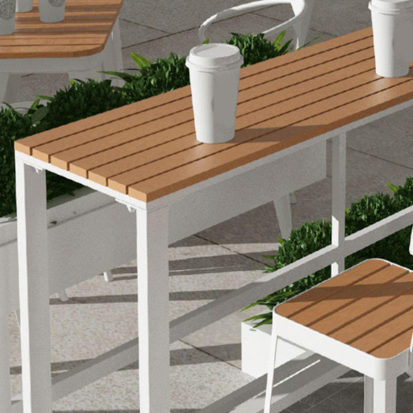 Contemporary 1/2/5 Pieces Bar Table Set Rectangle Bar Table with High Metal Stools