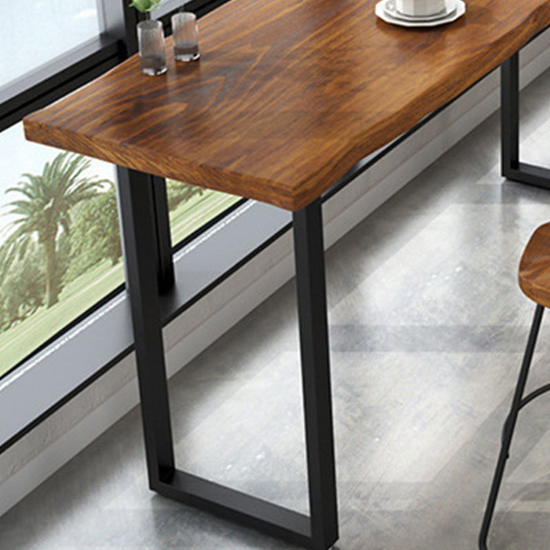 1/4/5 Pieces Industrial Rectangle Wooden Table Set Counter Table with Backless Stools